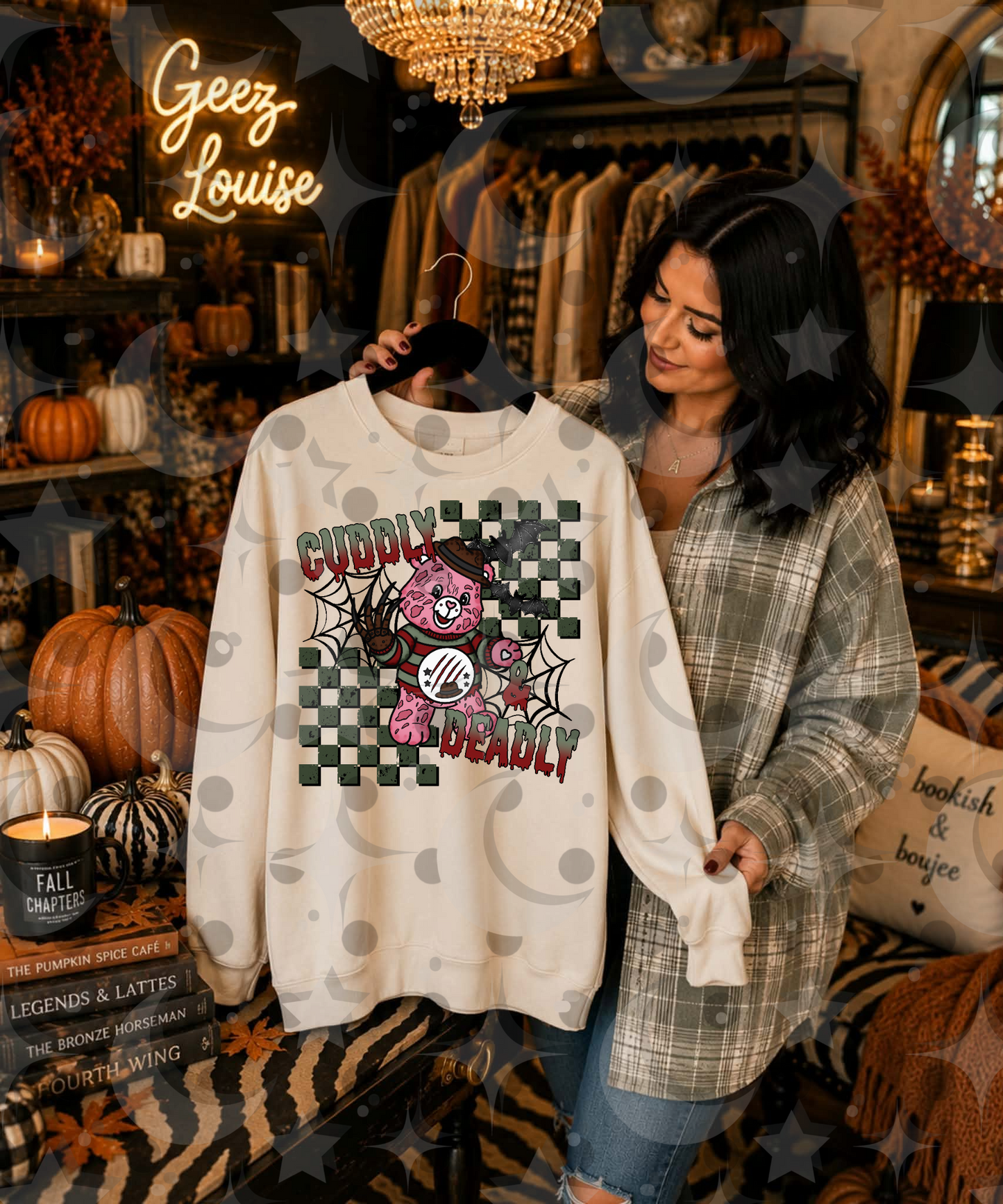 Cuddly Deadly PNG | Pink Horror Bear Halloween Shirt Design | July 26 No FOMO Drive