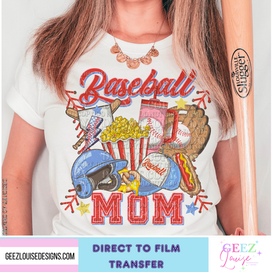 Baseball Mom - Direct to Film Transfer - made to order