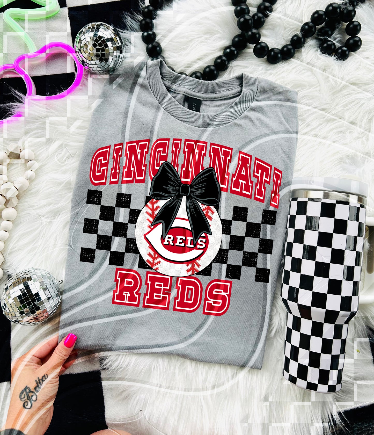Baseball Spirit Design | Checkerboard Bow | 30 Team Options - Digital Download- PNG