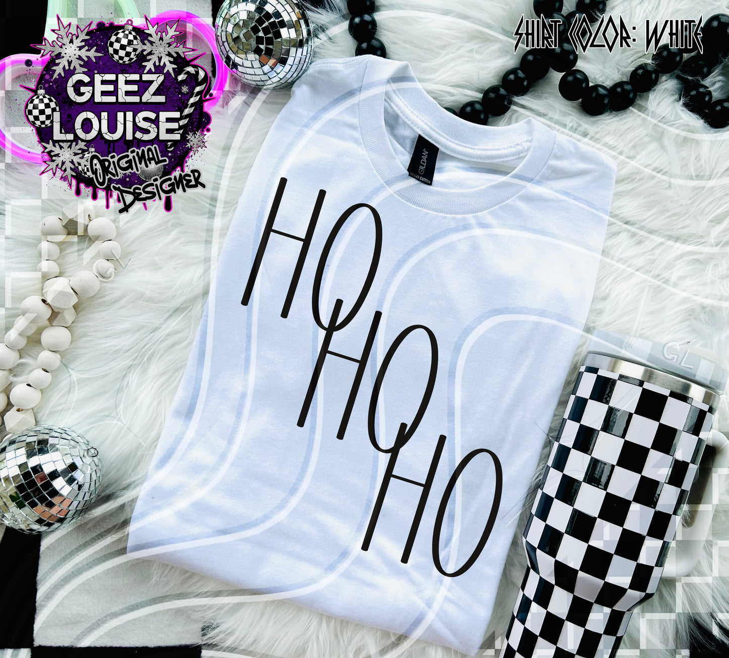 HO HO HO Outline Digital Design – Classic Red & Green