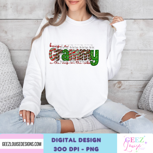 being a Grammy is the icing on the cake Christmas  - Digital Download- PNG