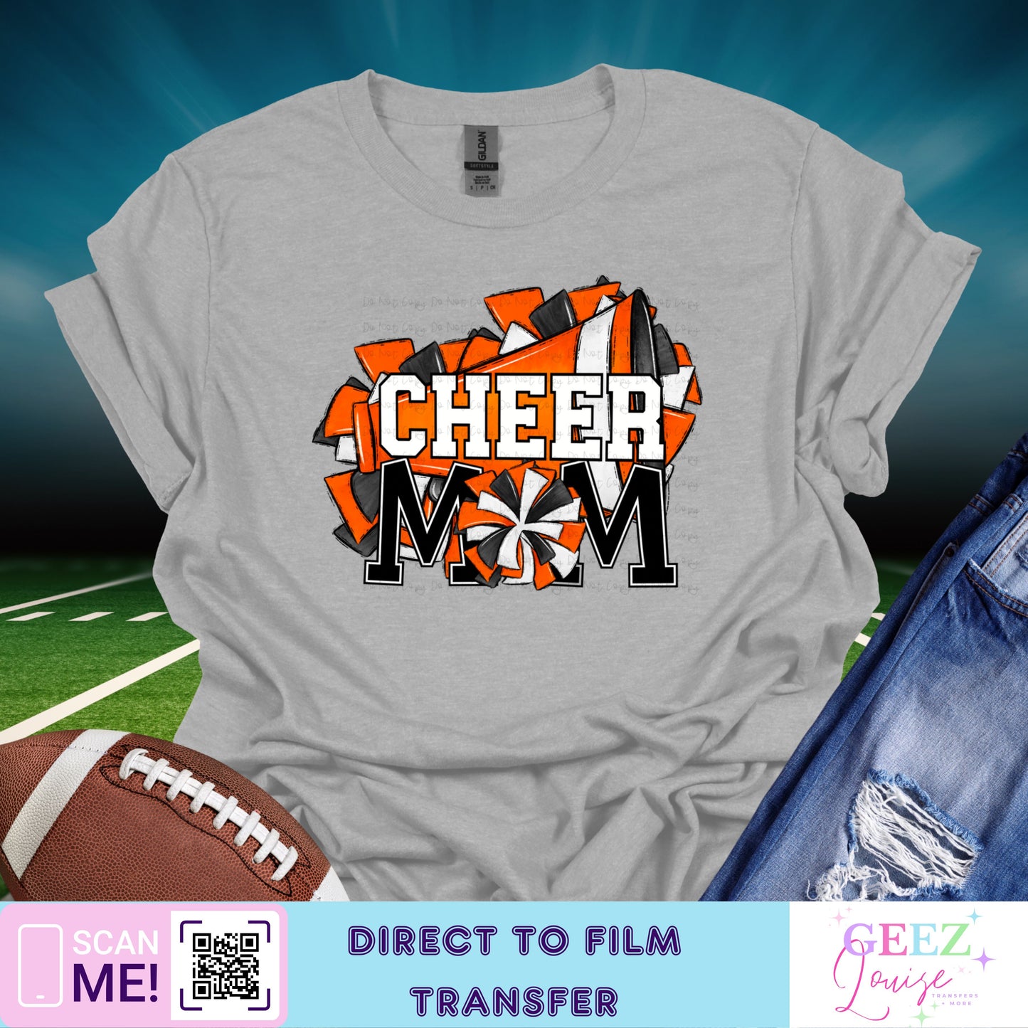 Cheer mom  - Direct to Film Transfer - made to order