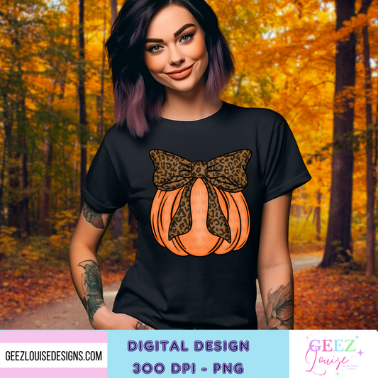 Pumpkin with bow - Digital Download- PNG