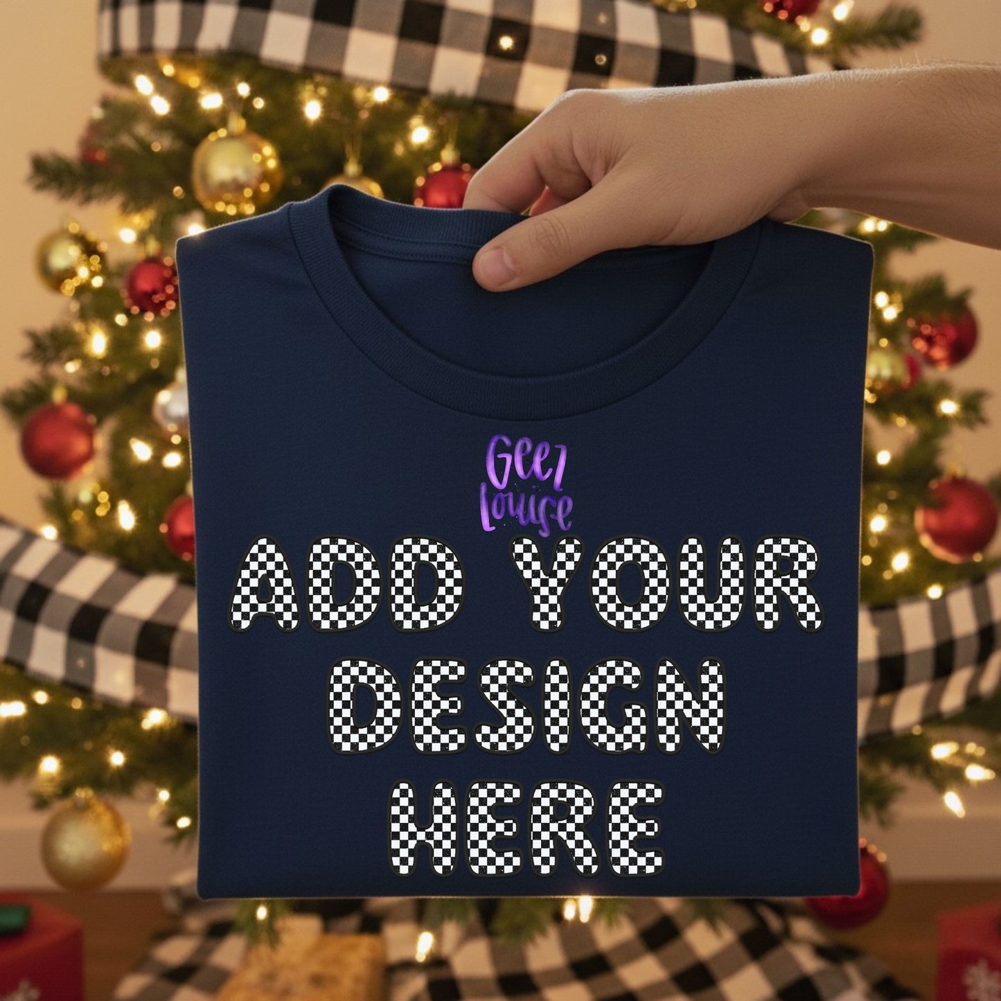 Christmas Tree Folded Shirt Mockups | Digital Download | Blank Flat Lay