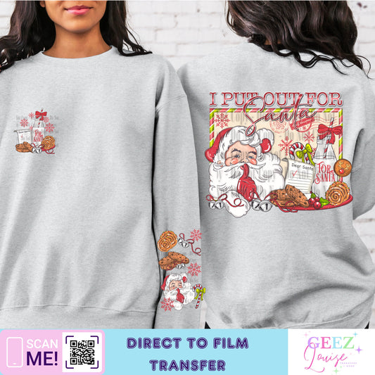 put out for santa - Direct to Film Transfer - made to order