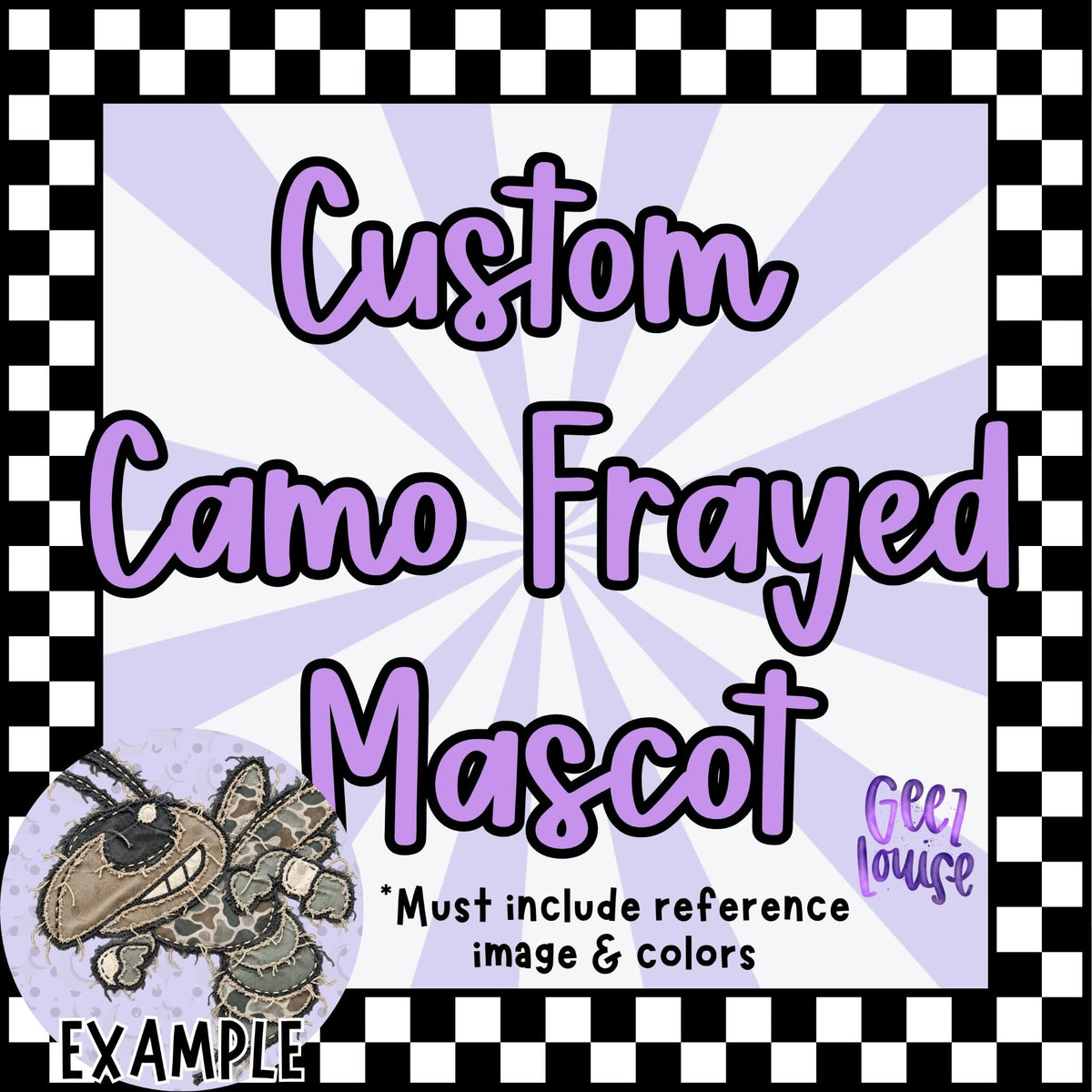 Custom Frayed Edge Mascot PNG | Local School & Team Designs