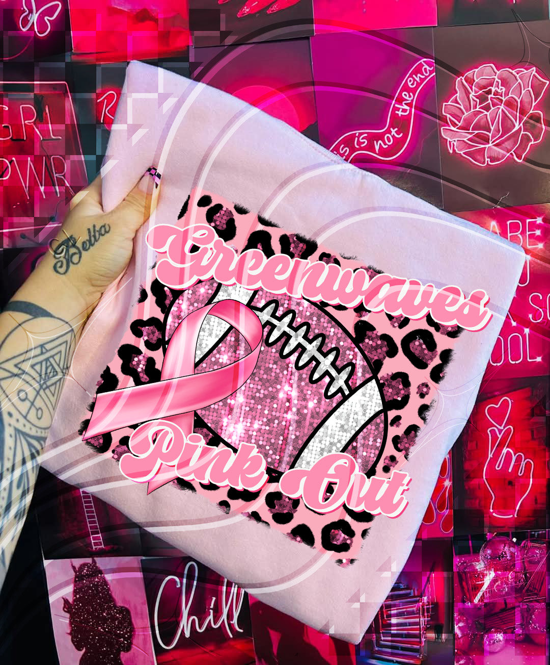 Pink Out Football Game Day Digital Design – Custom Team Name