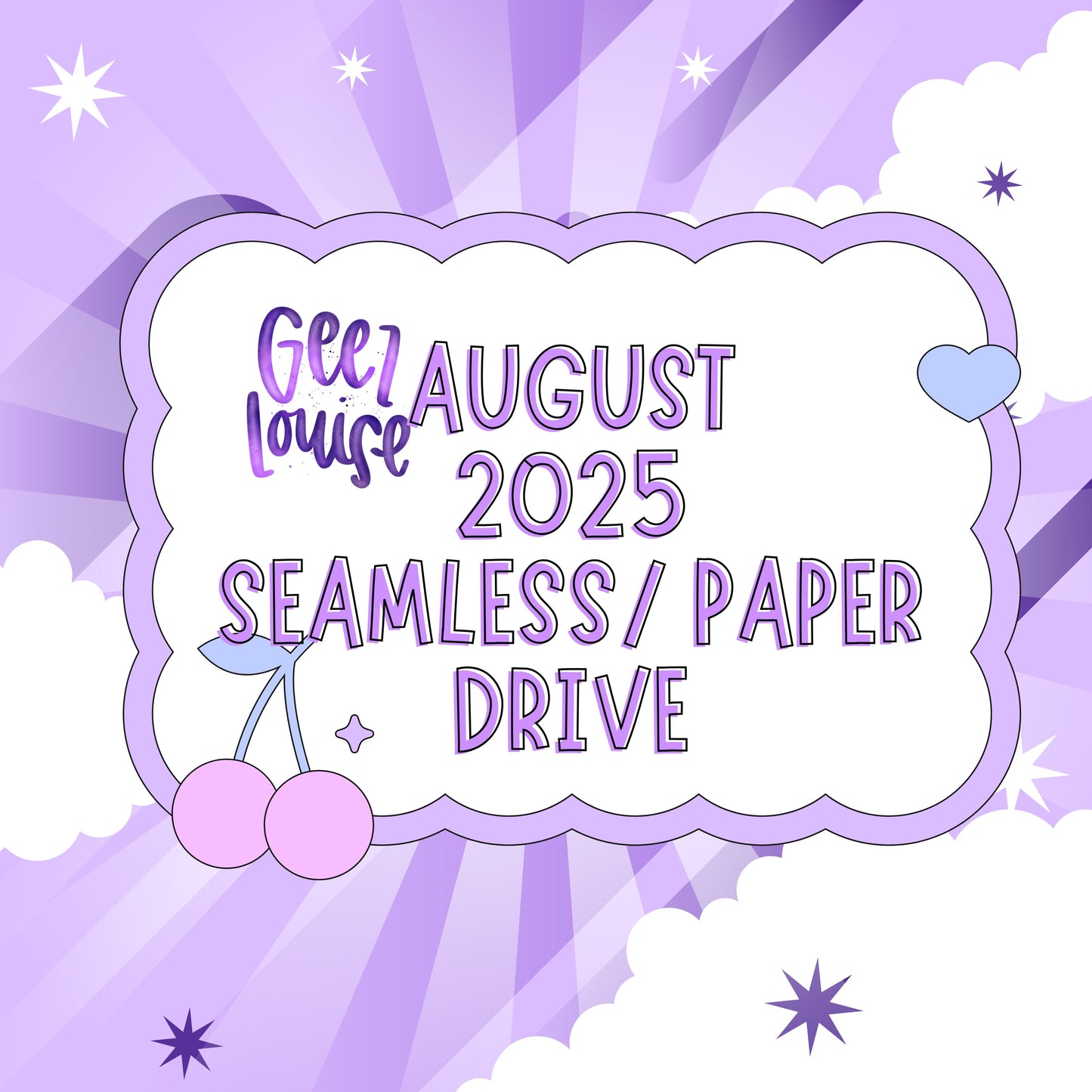 August 2025 Seamless/ Paper Drive - Digital Download- PNG