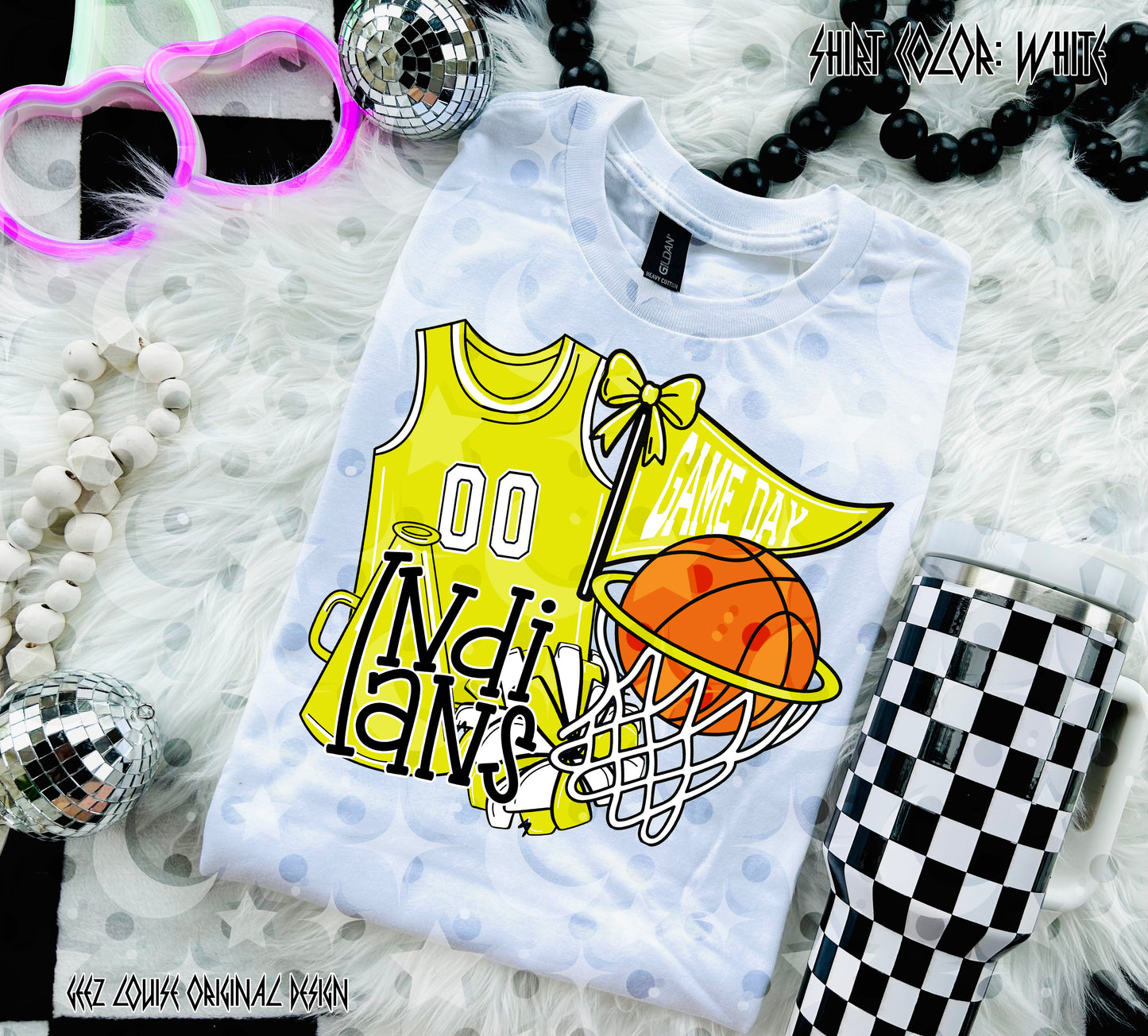 Basketball Game Day Digital Design | Custom Team Spirit PNGs (100+ Teams) - Yellow