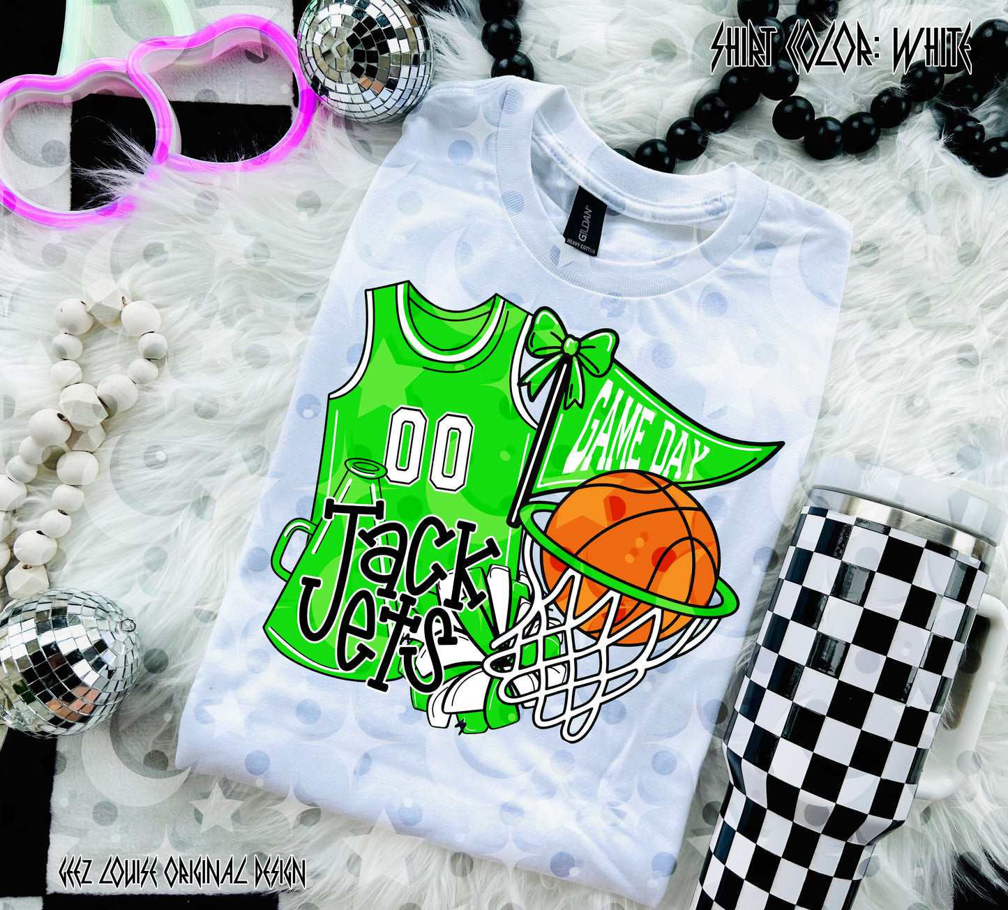 Basketball Game Day Digital Design | Custom Team Spirit PNGs (100+ Teams) - Light Green