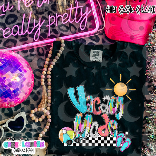 Vacay Mode PNG | Retro Summer Sublimation Design | Beach Vacation Graphic | Colorful Summer Shirt PNG