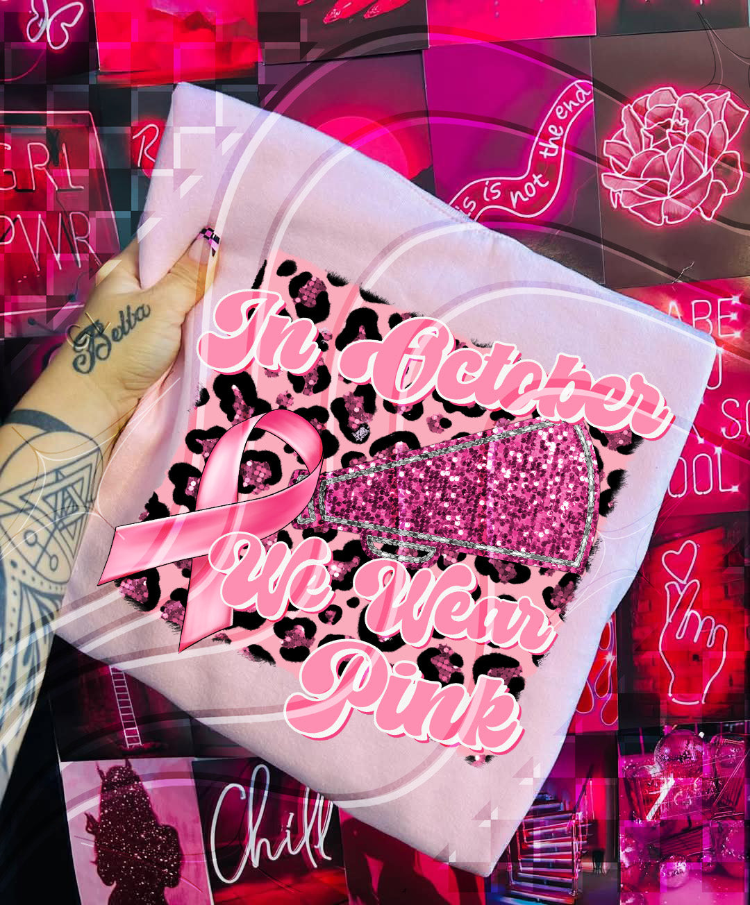 In October We Wear Pink – Football & Cheer Digital Design Set