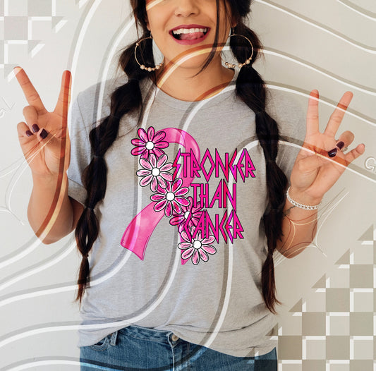 Stronger Than Cancer – Breast Cancer Awareness Digital PNG Design
