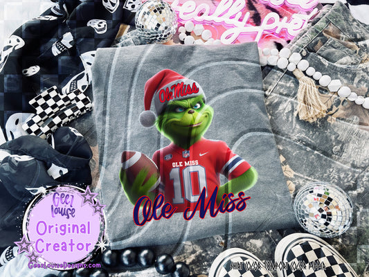 Ole Miss GMAN Football – Christmas Digital Design PNG for Sublimation
