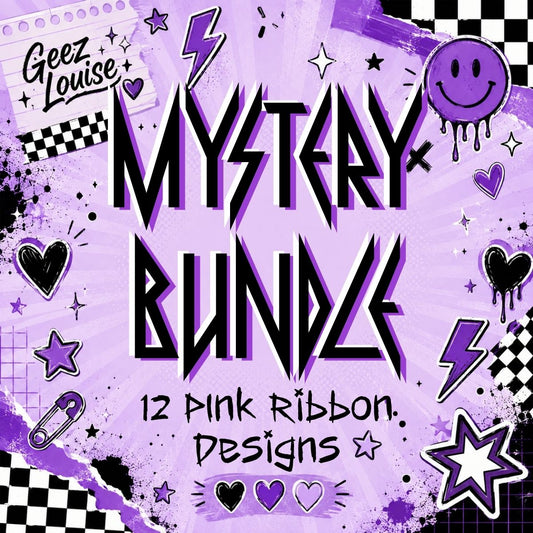Pink Ribbon Awareness Mystery PNG Bundle | 12 Designs
