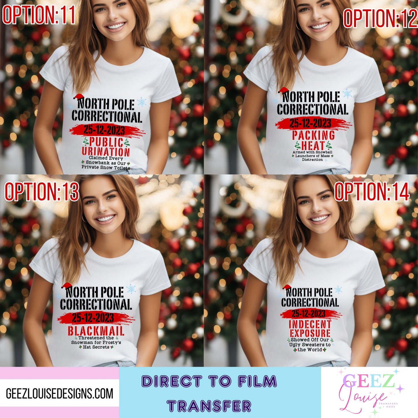 Christmas  North pole correctional - Direct to Film Transfer - made to order