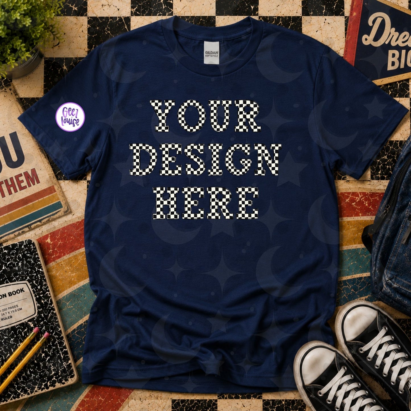 Back to School Retro Blank T-Shirt Mockups | 9 Shirt Colors | Individual or Bundle | Lifetime Mockup Drive | Digital Download