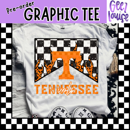 Tennessee Vols Grunge Flame Graphic Tee – Pre-Order | Made to Order