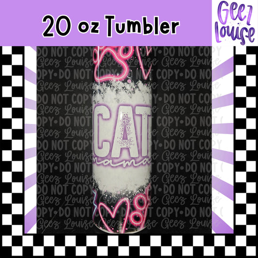 Cat/ Dog Mama Neon 20 oz Stainless Steel Tumbler – Includes Lid & Straw