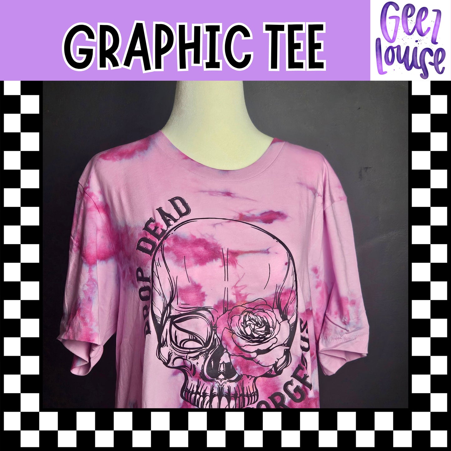 Drop Dead Gorgeous Bleach Dyed Graphic Tee - Ready to Ship