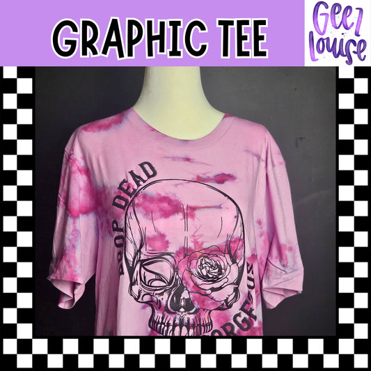 Drop Dead Gorgeous Bleach Dyed Graphic Tee - Ready to Ship