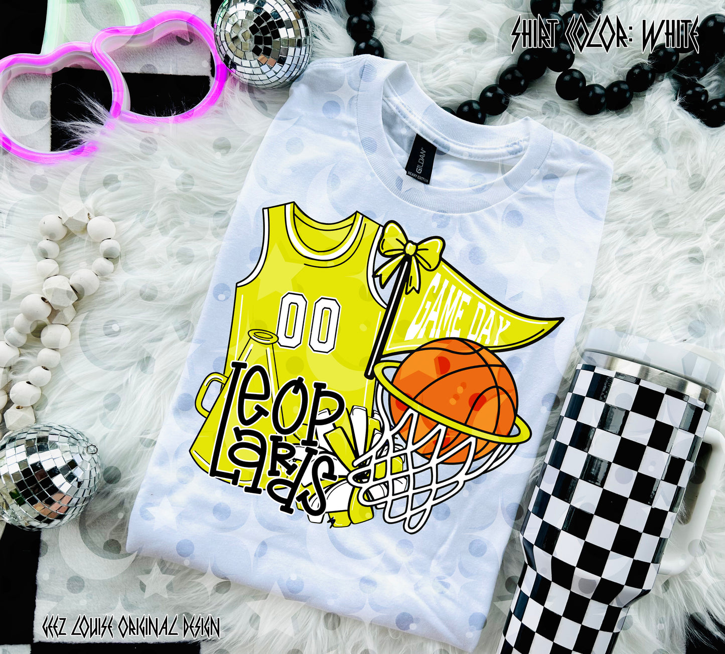 Basketball Game Day Digital Design | Custom Team Spirit PNGs (100+ Teams) - Yellow