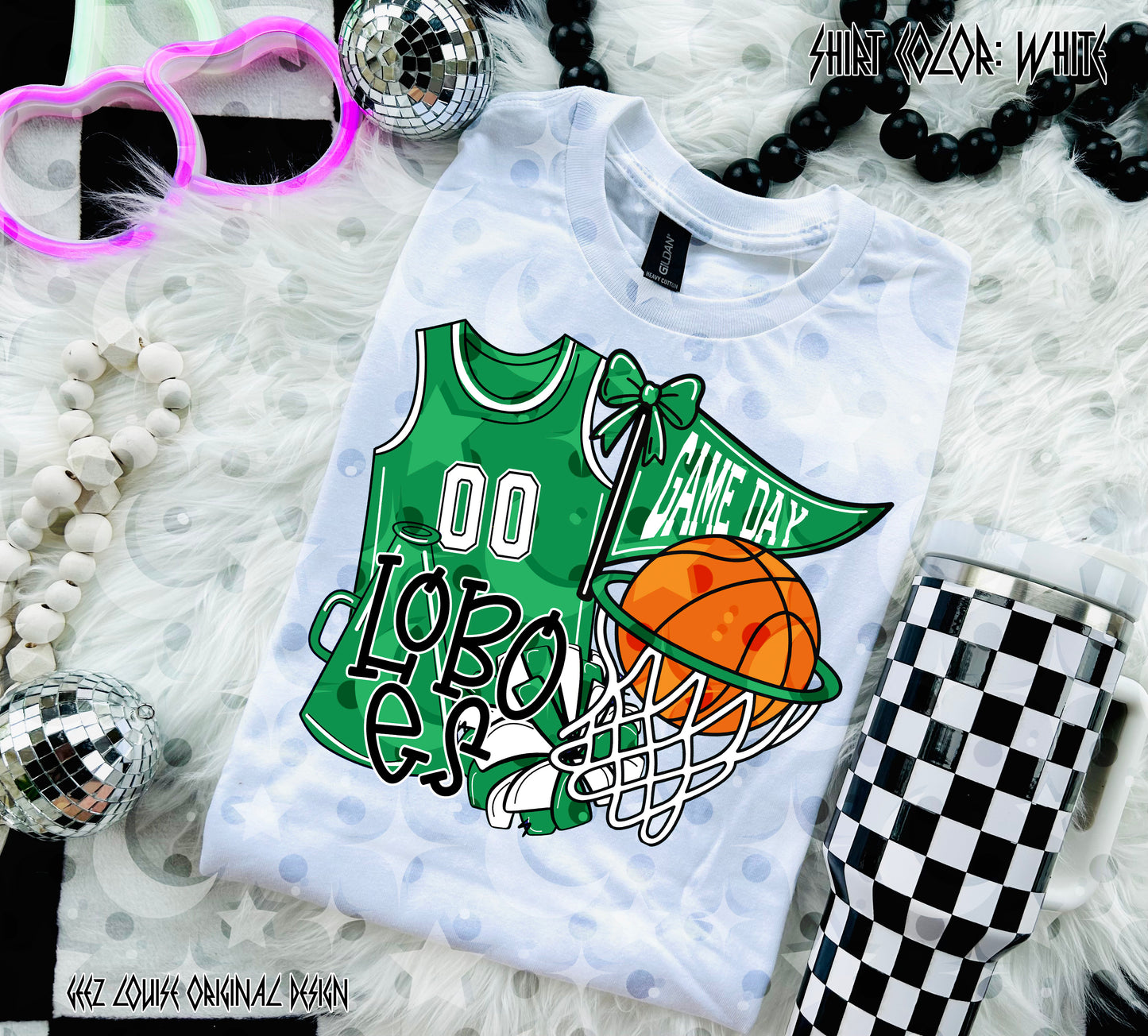 Basketball Game Day Digital Design | Custom Team Spirit PNGs (100+ Teams) - Green