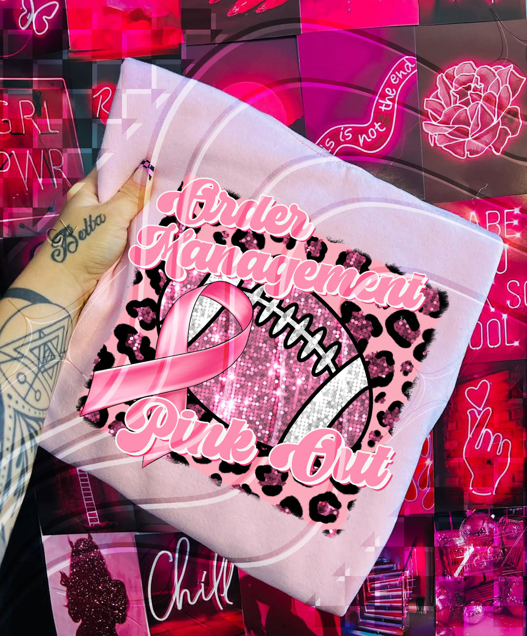 Pink Out Football Game Day Digital Design – Custom Team Name