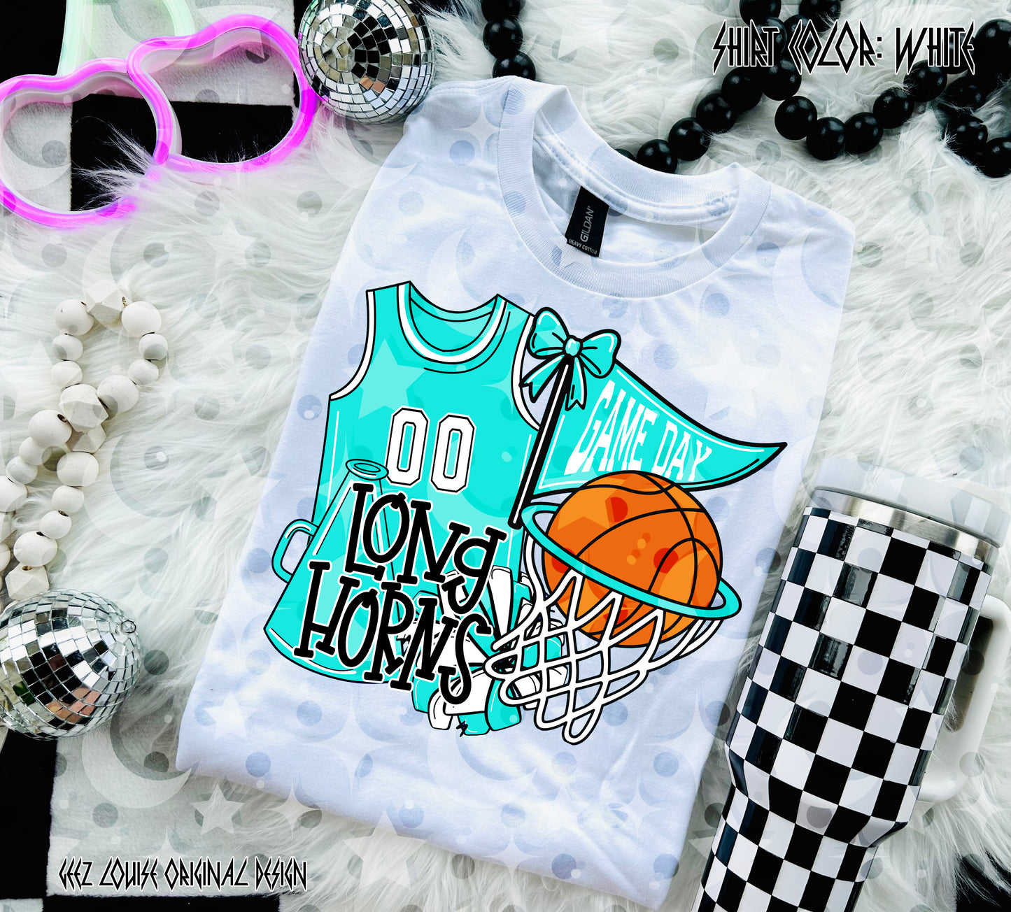 Basketball Game Day Digital Design | Custom Team Spirit PNGs (100+ Teams) - Sky Blue