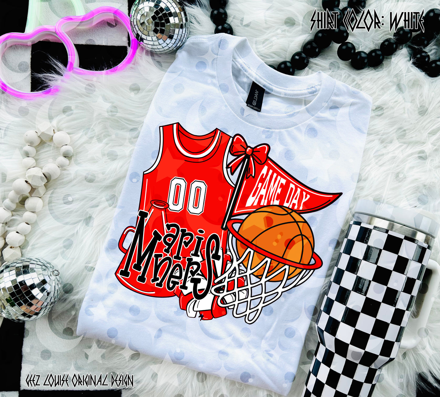 Basketball Game Day Digital Design | Custom Team Spirit PNGs (100+ Teams) - Red