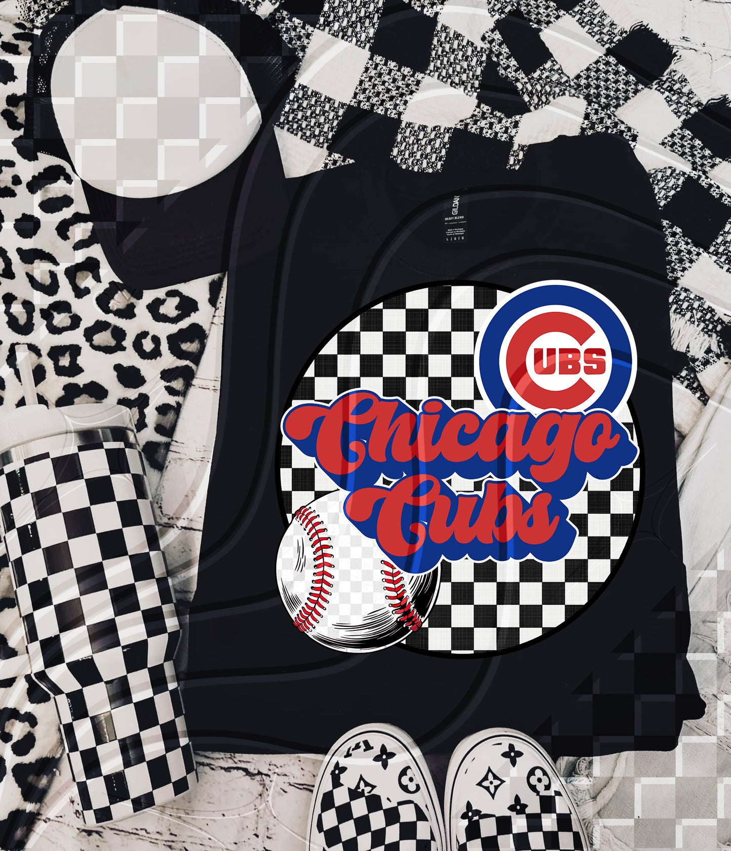 Checkered Spirit Baseball Circle | 30 Team Options - Digital Download- PNG