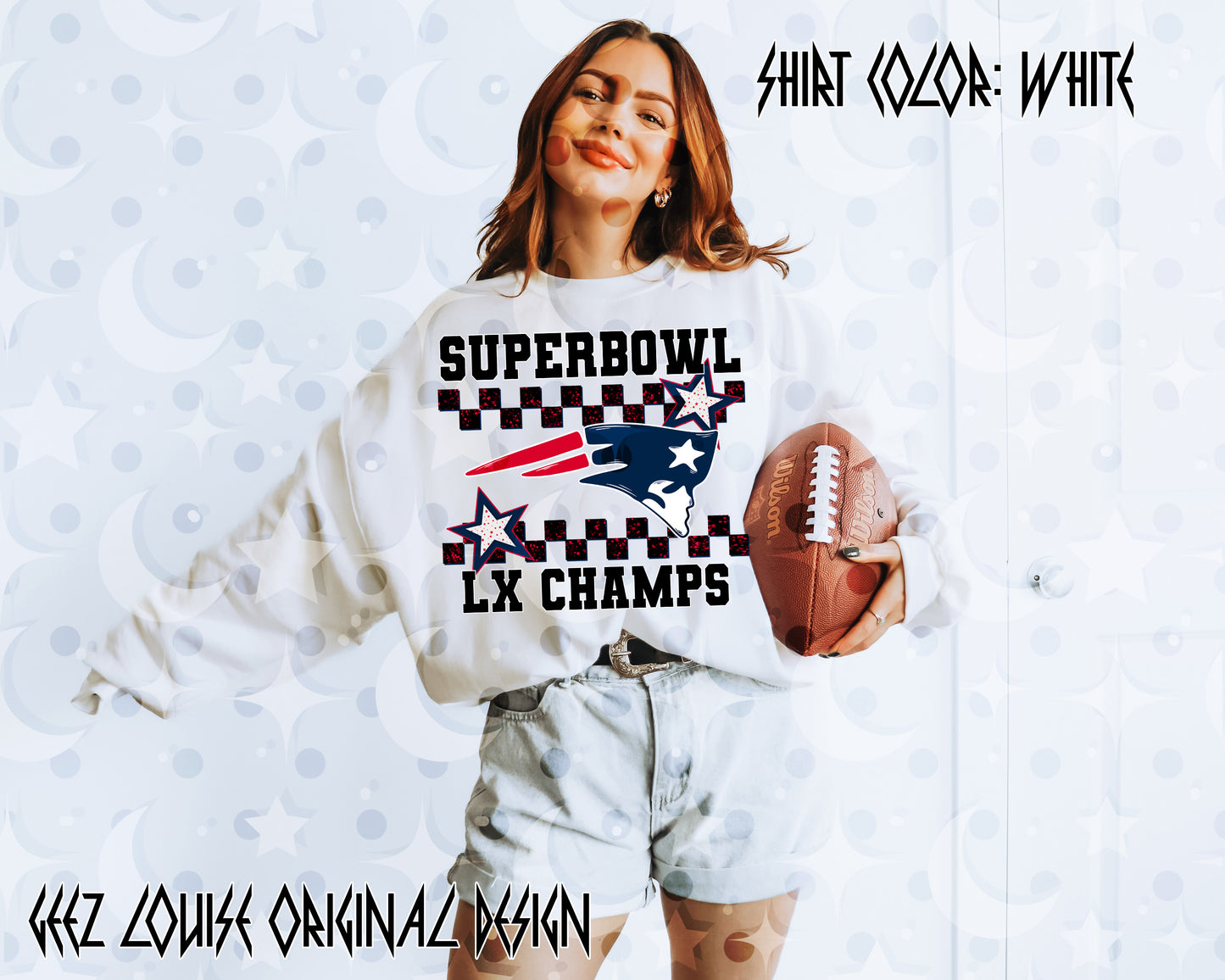 Big Game LX Champs Digital Shirt Design | Retro Star Football PNG