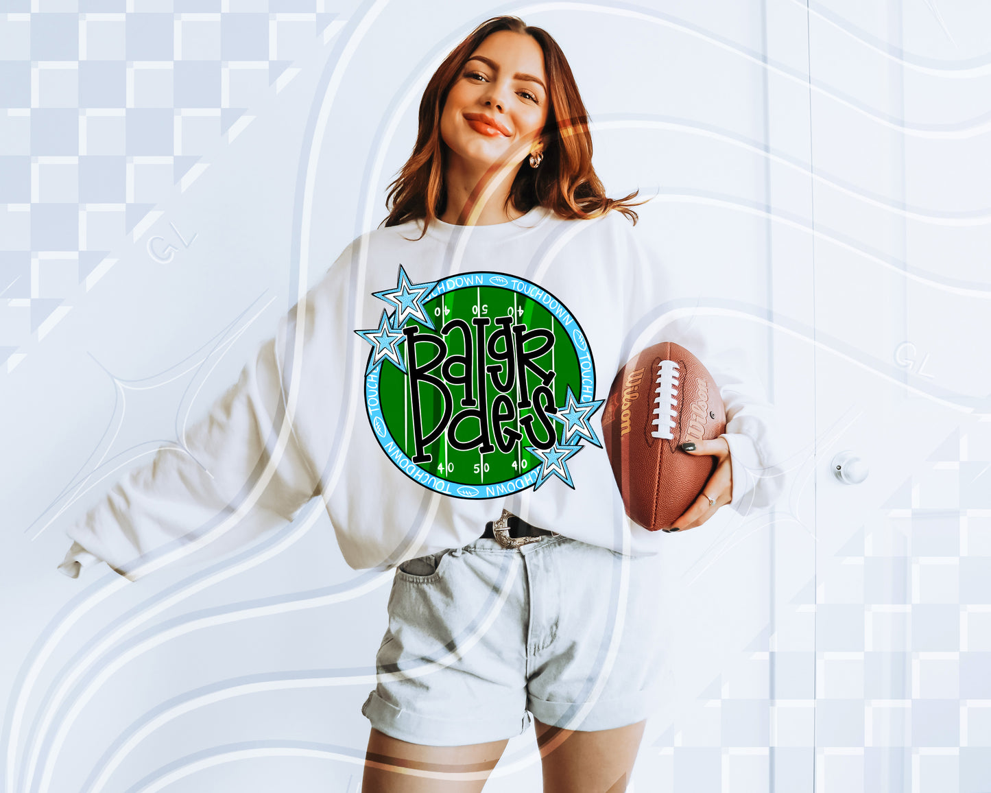 Touchdown light Blue Team Design Bundle | 100+ PNG Options + Custom Team Designs