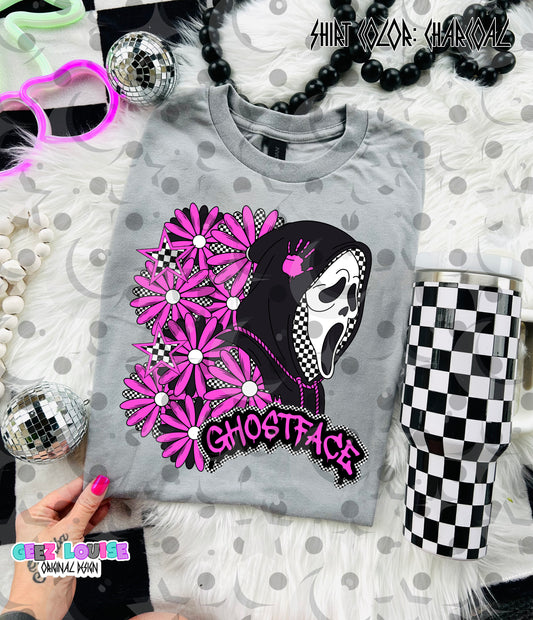 Ghostface Floral PNG | Retro Horror Flower Grunge Design