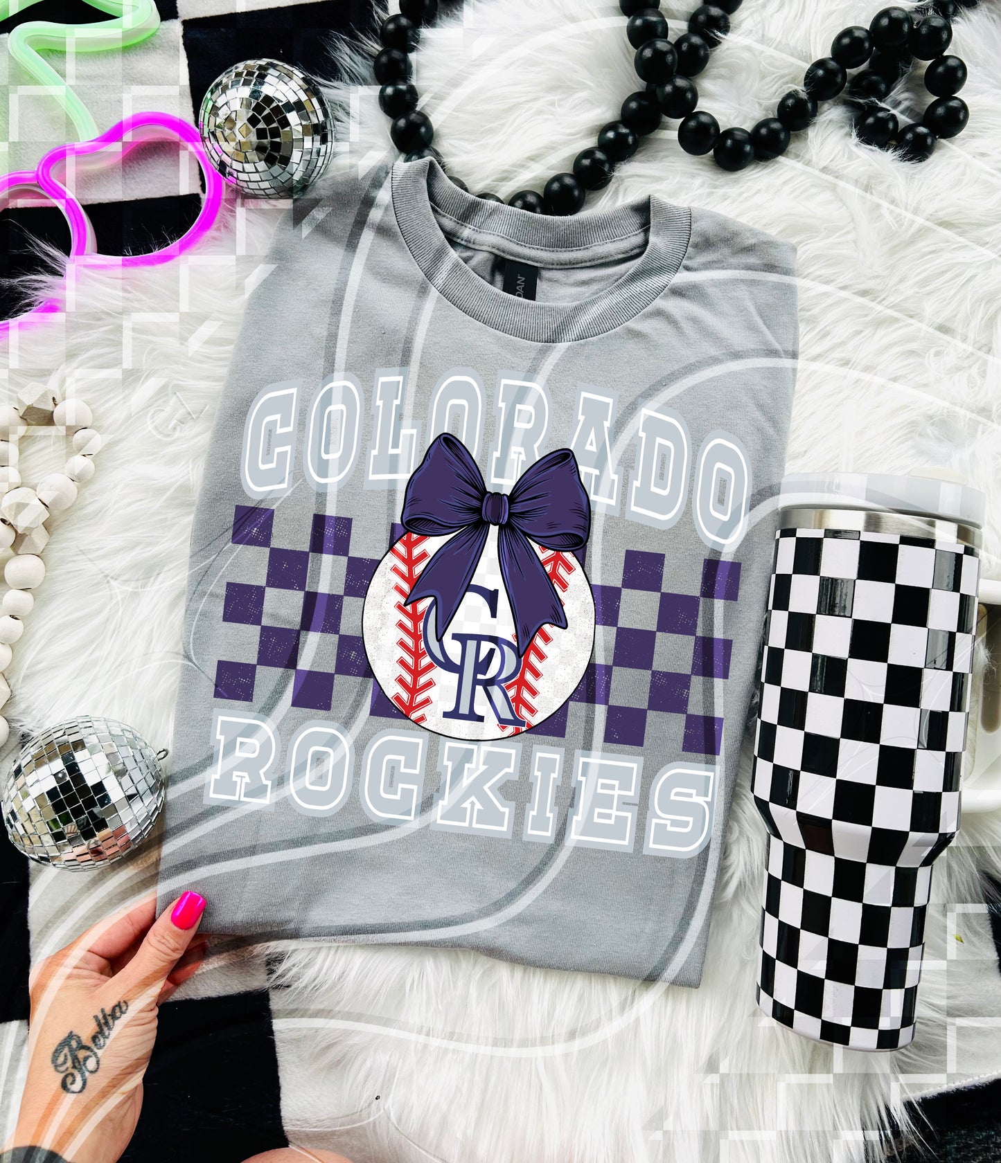 Baseball Spirit Design | Checkerboard Bow | 30 Team Options - Digital Download- PNG