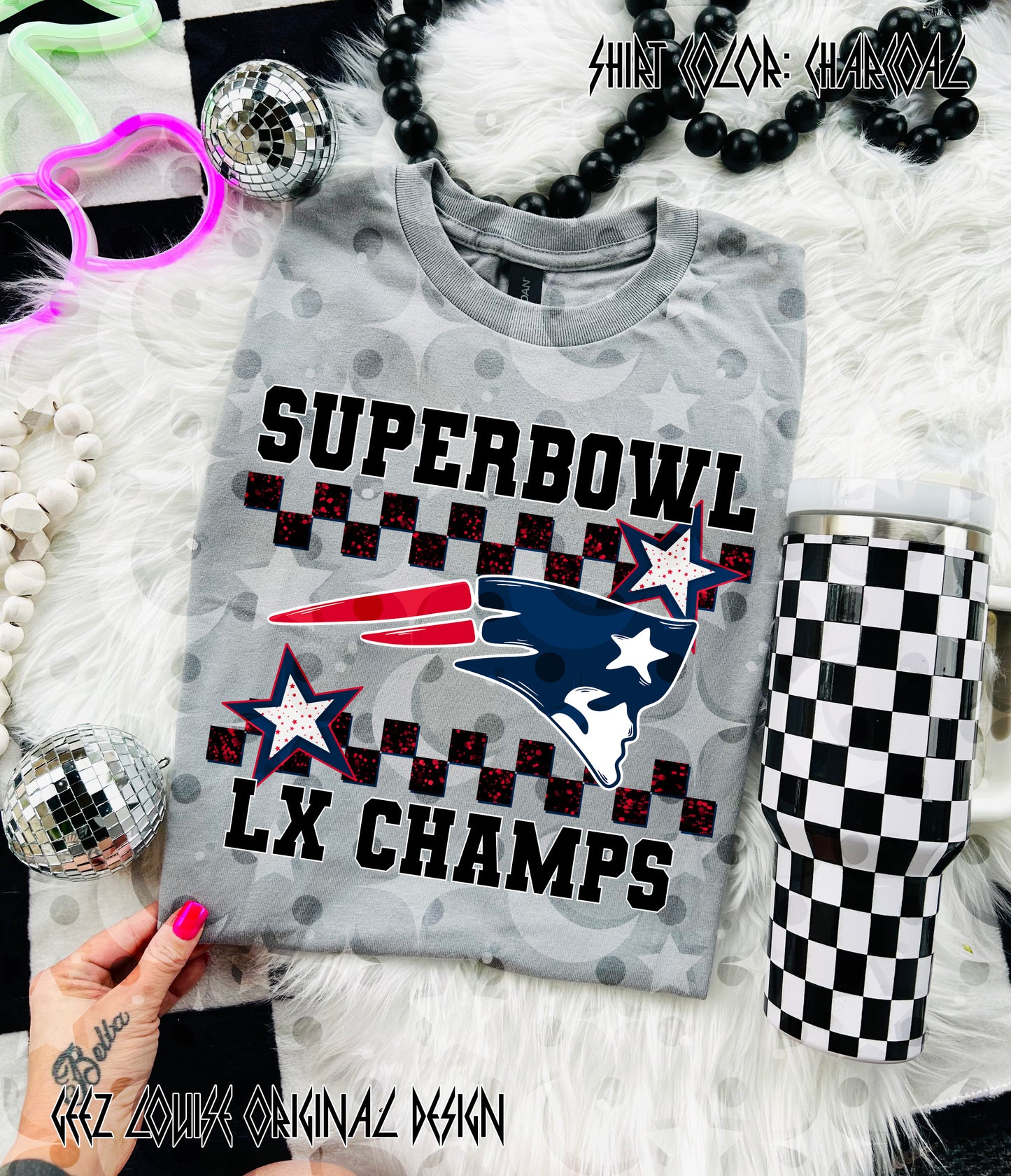 Big Game LX Champs Digital Shirt Design | Retro Star Football PNG