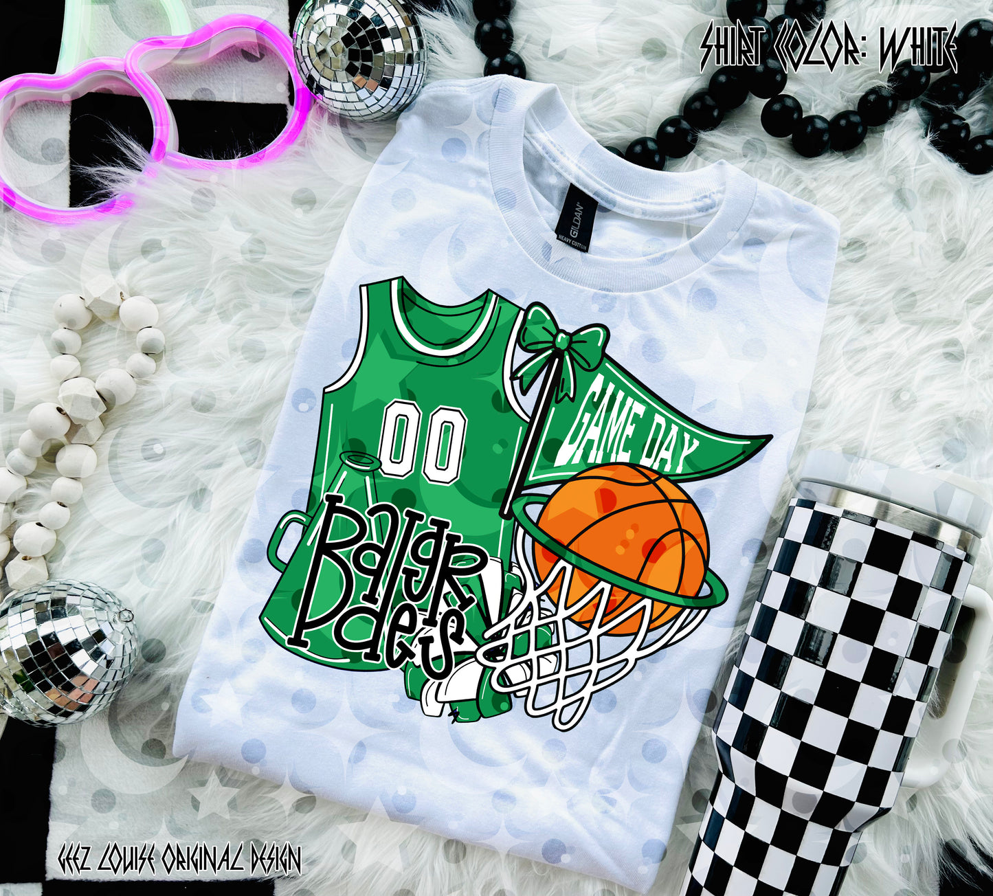 Basketball Game Day Digital Design | Custom Team Spirit PNGs (100+ Teams) - Green