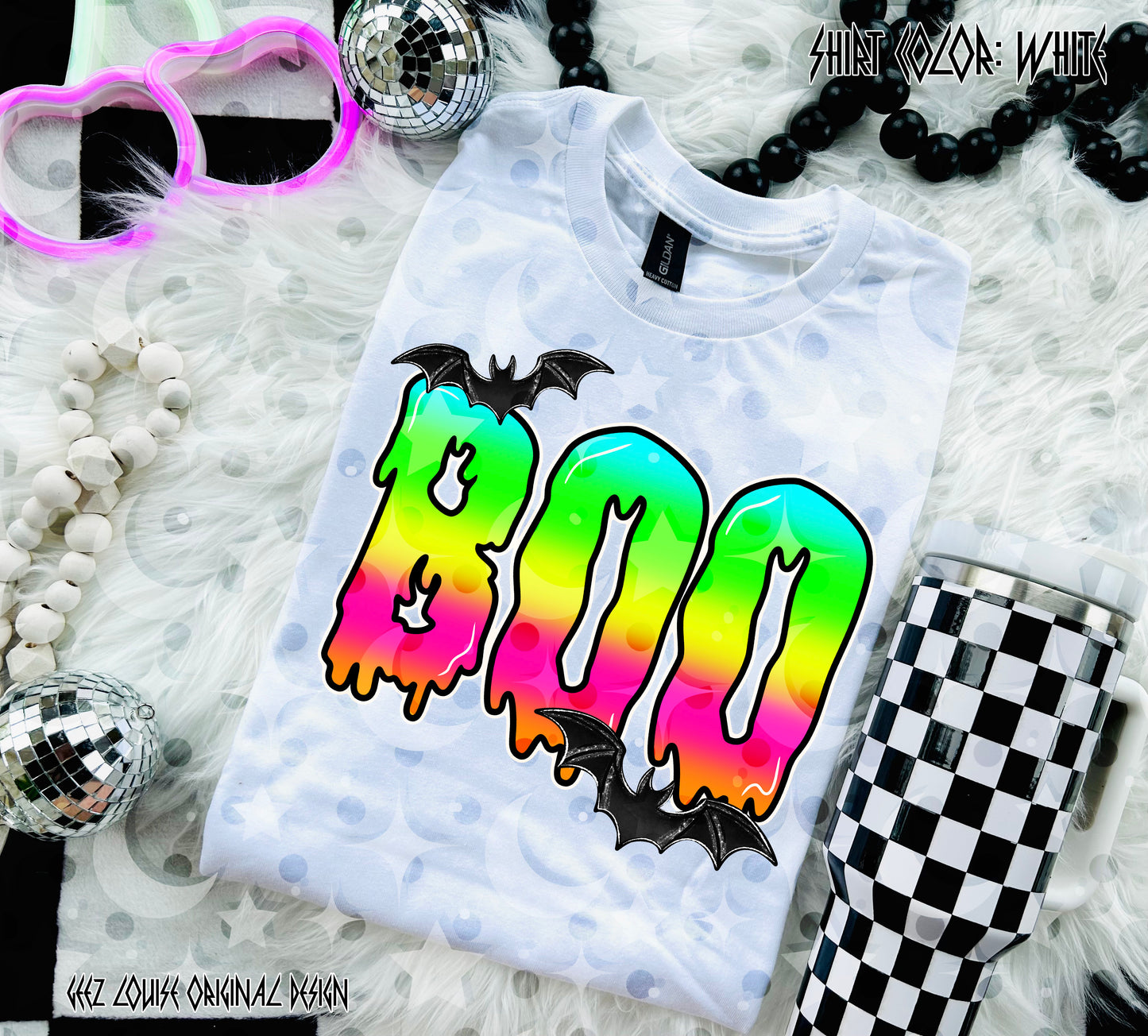 Boo Rainbow Drip PNG | Halloween Ghost Sublimation Design | Colorful Spooky Digital Download