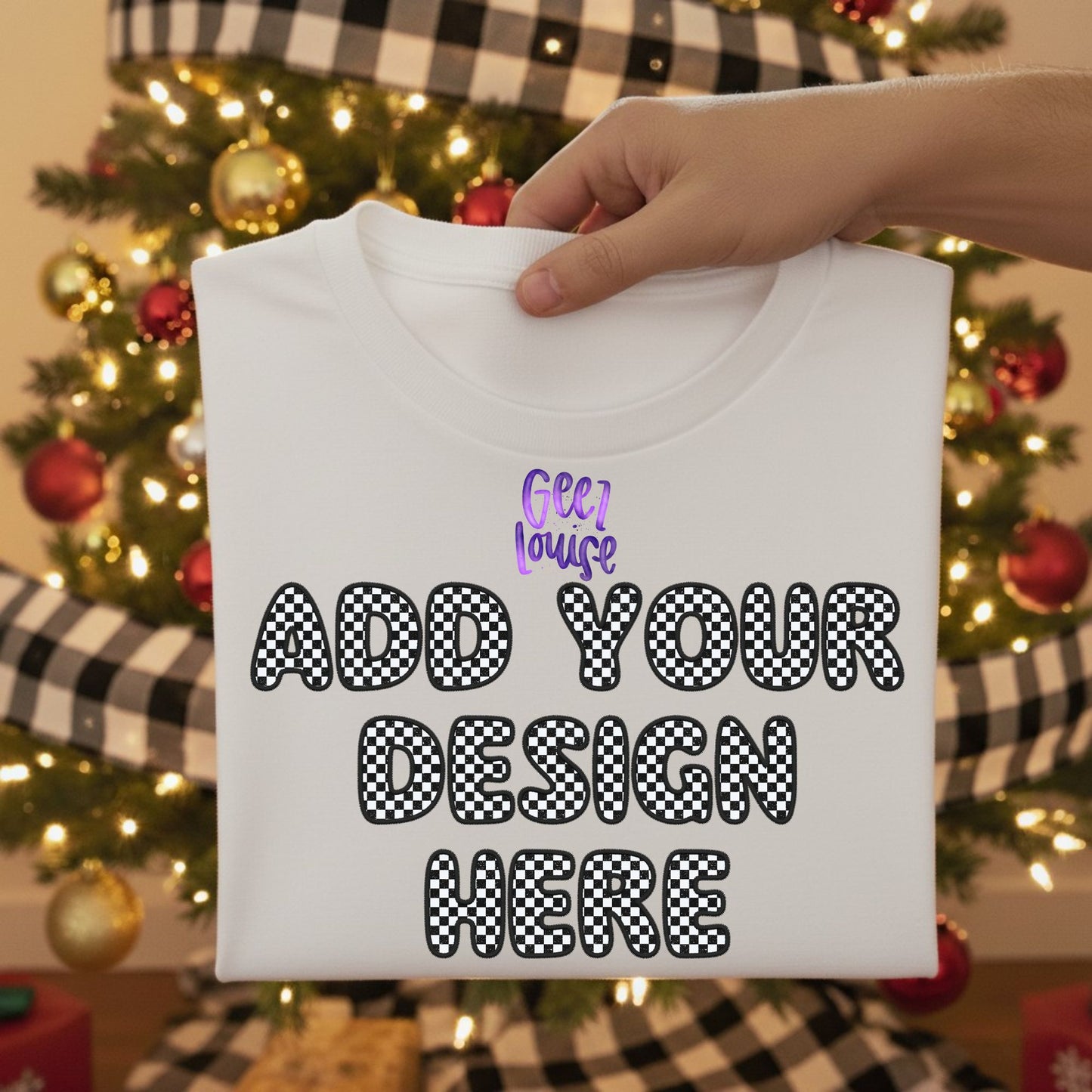 Christmas Tree Folded Shirt Mockups | Digital Download | Blank Flat Lay