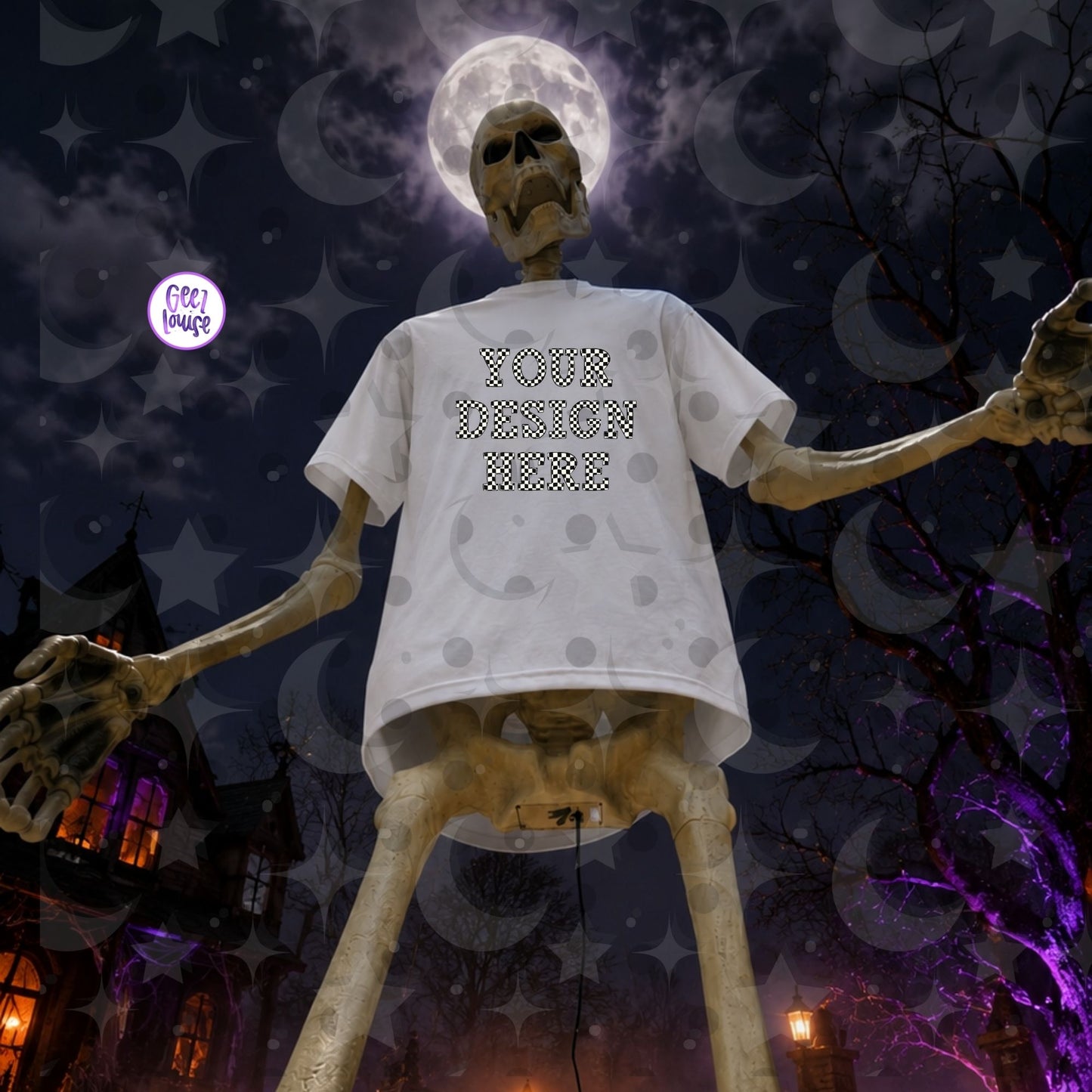 12 Foot Skeleton Shirt Mockup | Halloween Blank Mockup | Lifetime Blank Mockup Drive