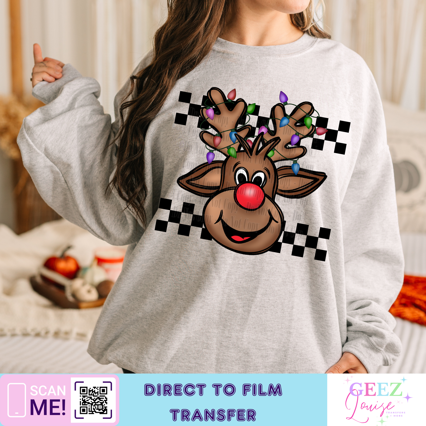 Rudolph Christmas - Direct to Film Transfer - made to order