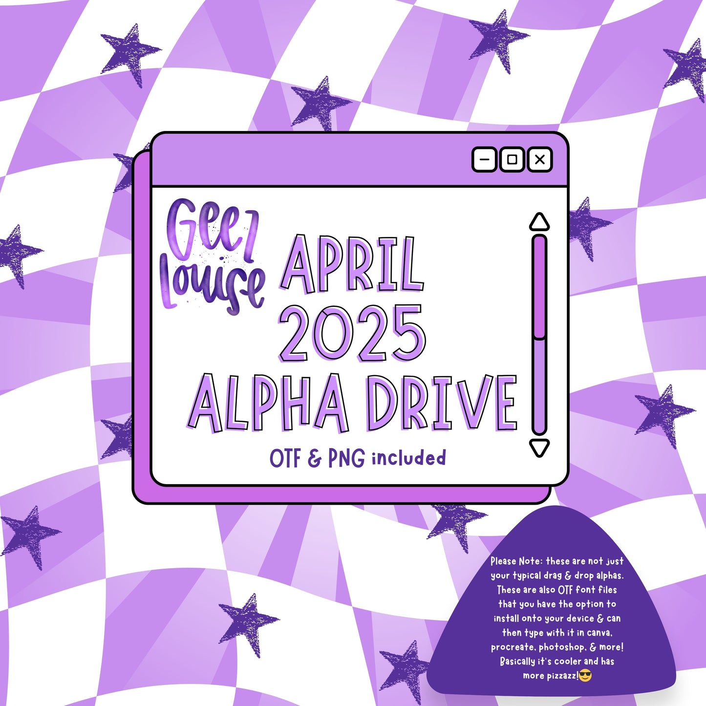 APRIL 2025 Alpha Drive - Digital Download- PNG - OTF