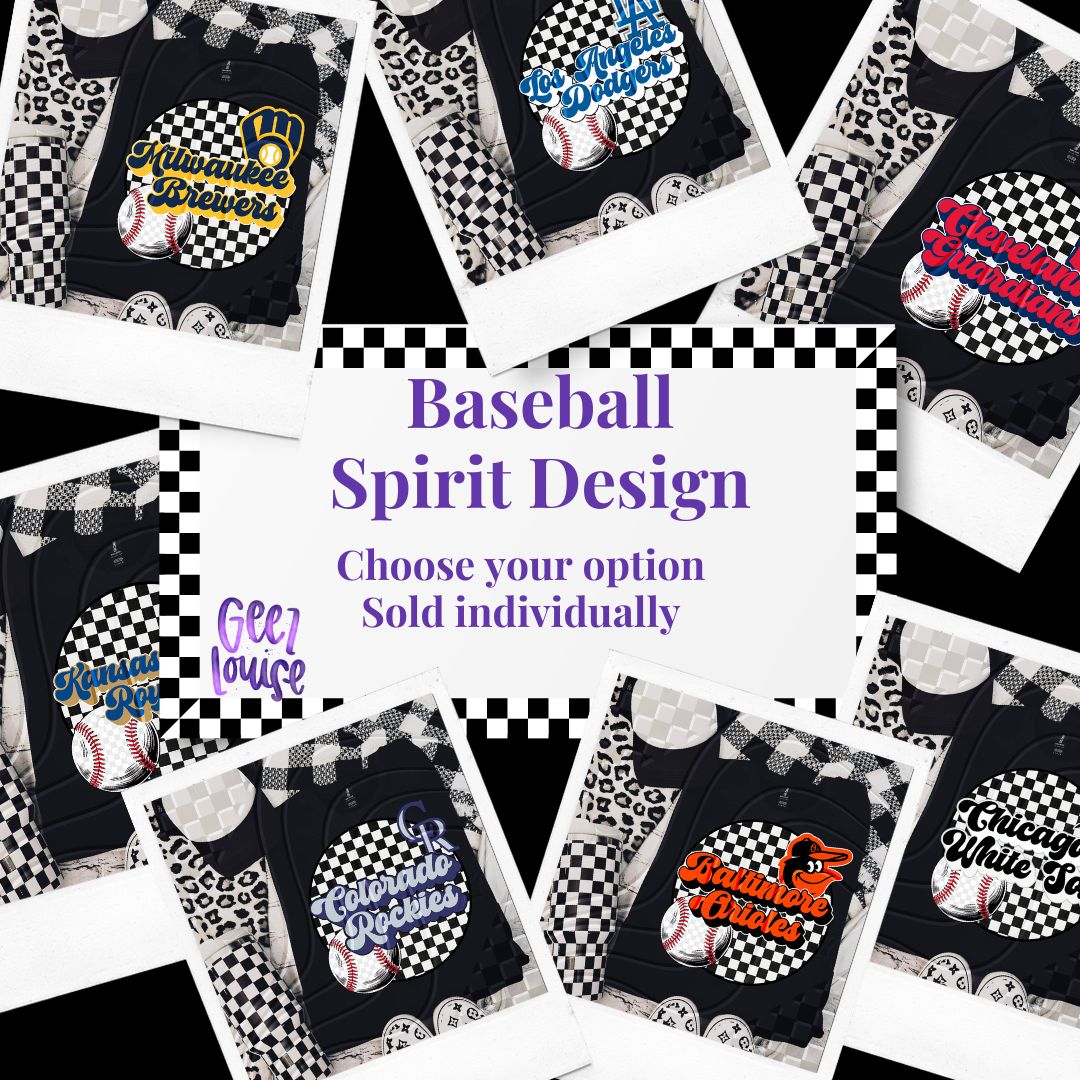Checkered Spirit Baseball Circle | 30 Team Options - Digital Download- PNG