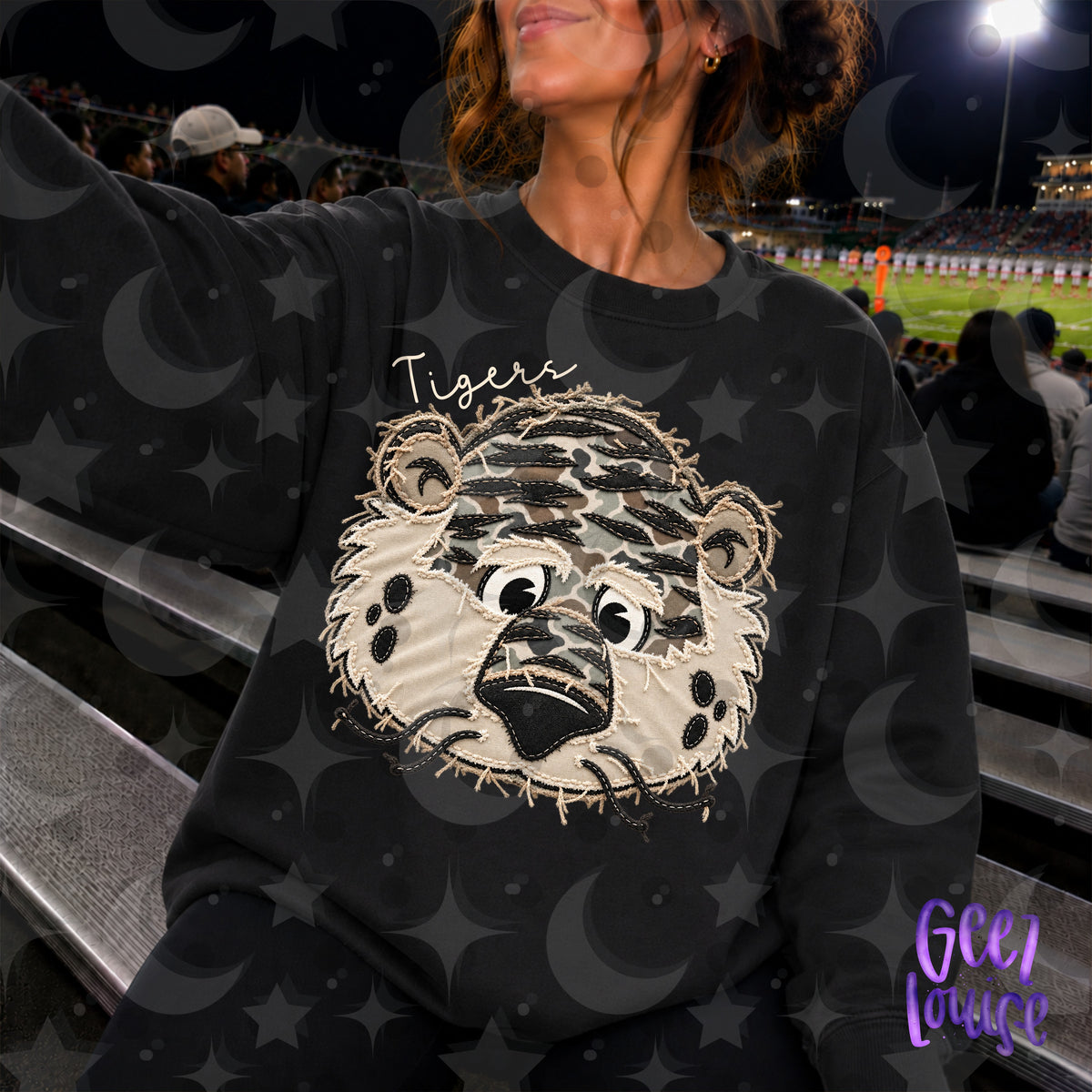 SEC Team Mascots | Frayed Camo Fabric Applique PNG Designs