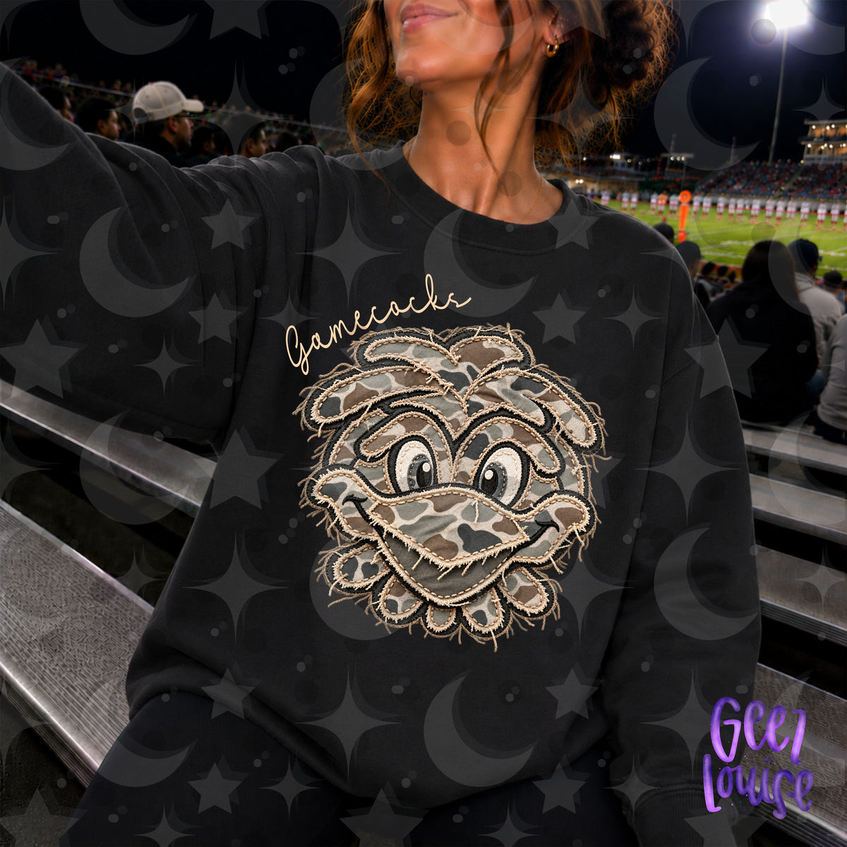 SEC Team Mascots | Frayed Camo Fabric Applique PNG Designs