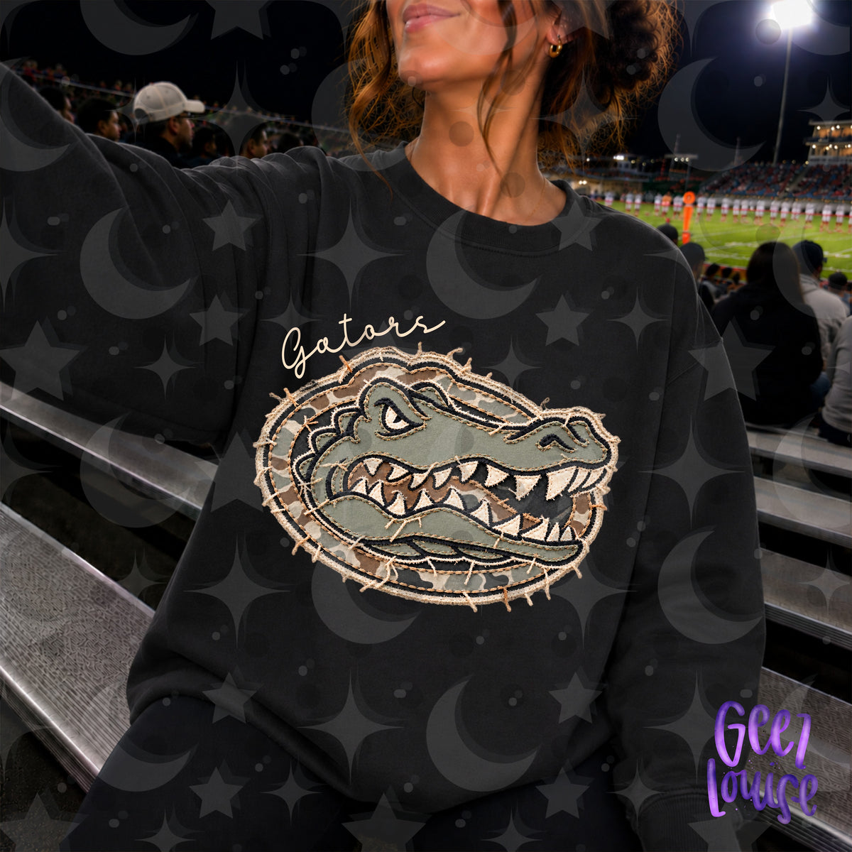SEC Team Mascots | Frayed Camo Fabric Applique PNG Designs