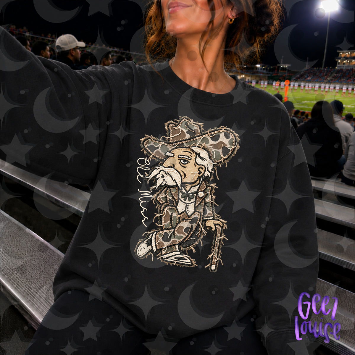 SEC Team Mascots | Frayed Camo Fabric Applique PNG Designs