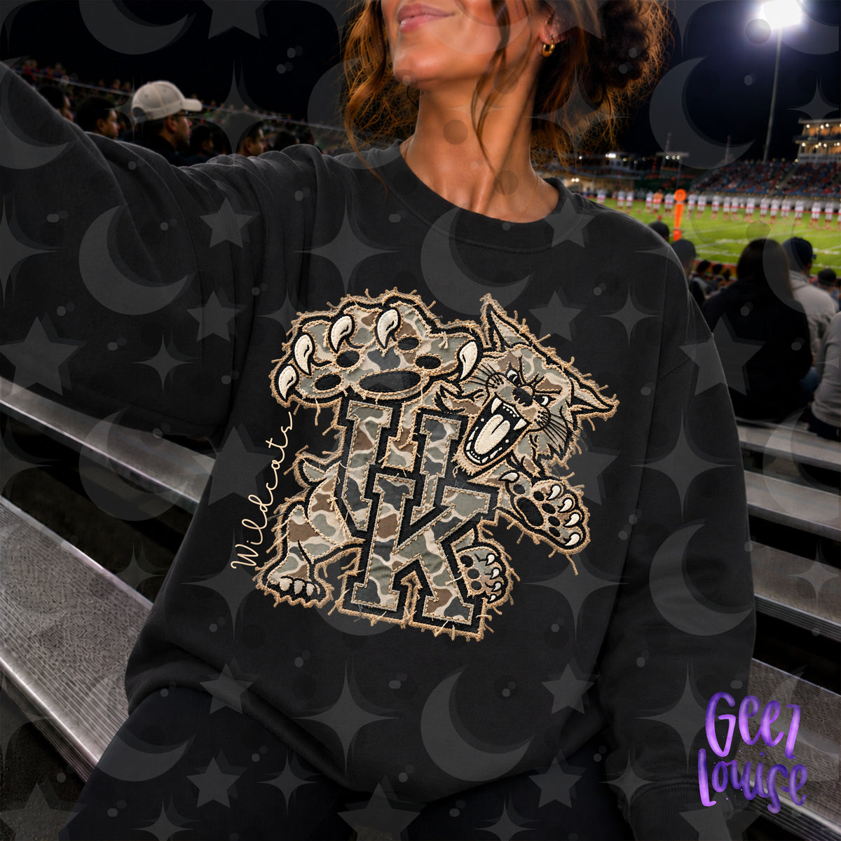 SEC Team Mascots | Frayed Camo Fabric Applique PNG Designs