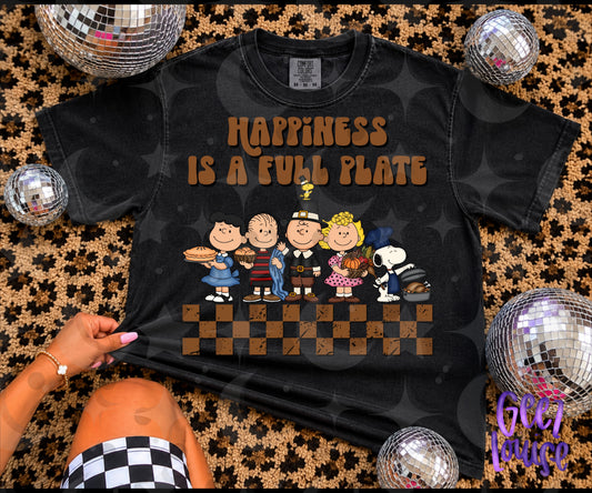 Happiness Is A Full Plate Thanksgiving PNG Design