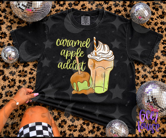 Caramel Apple Addict | Fall Drink PNG Design
